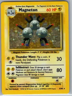 Magneton 9/102 Holo Base Set - Pokemon Card - LP - Image 1