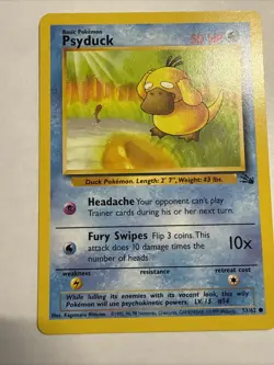 1999 Pokemon TCG Fossil Set Psyduck Common Card 53/62 - Image 5