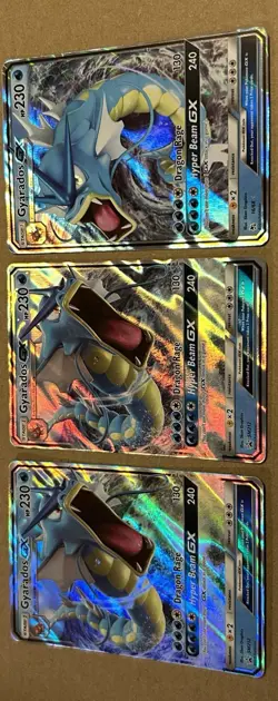 Pokemon Gyarados GX TCG Hidden Fates Holo Ultra Rare Card 16/68 SM212 Lot Of 3 - Image 2