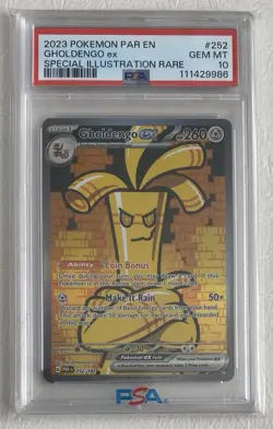 Pokemon Paradox Rift Gholdengo ex #252 Special Illustration Rare [PSA 10] - Image 1