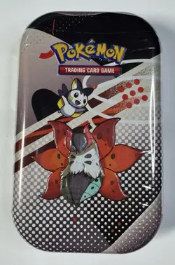 Pokemon TCG - S&V - Unova Mini Tin Volcarona & Emolga W/2pk BLK&WHT - Image 1