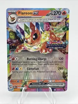 Stamped Flareon EX 014 Promo - Pokemon Prismatic Evolutions Surprise Box - Image 1