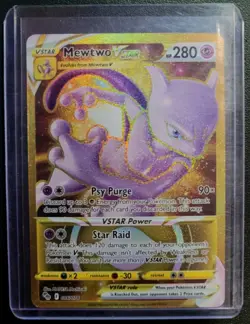 Pokemon TCG Mewtwo VSTAR 086/078 Pokemon Go Gold Secret Rare MINT - Image 1