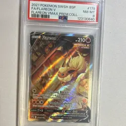 Pokemon Flareon V SWSH179 Full Art Promo Single Strike Holo PSA 8 2021 - Image 1