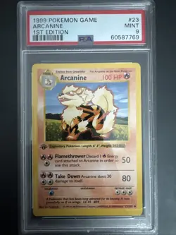 1999 Pokemon Game Arcanine 1st Edition Mint 9 - Image 1