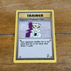 Pokemon TCG Imposter Professor Oak Base Set 2 102/130 Regular Rare LP. - Image 1