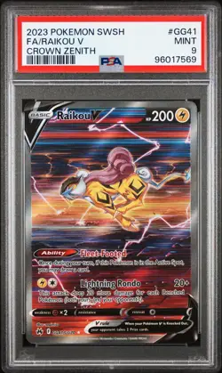 PSA 9 Raikou V GG41/GG70 Crown Zenith Galarian Gallery English Pokemon Mint - Image 1