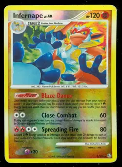 Pokemon INFERNAPE 3/100 Stormfront - RARE Rev Holo - HEAVY PLAY - Image 1