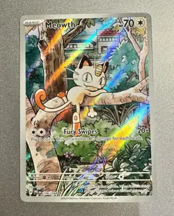Pokemon TCG Meowth 106/094 Me02 Phantasmal Flames Illustration Rare NM - Image 1