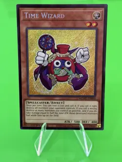 Yu-Gi-Oh Maze Of Muertos Time Wizard Secret Rare MZMU-EN060 NM!! - Image 1