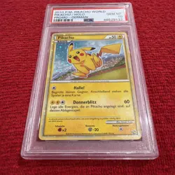 2010 Pikachu World Collection Pikachu German Holo Pokemon Card PSA 10 - Image 3