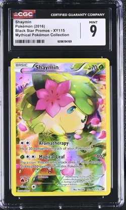 CGC 9 MINT Shaymin Black Star Promo XY115 Mythical Collection Pokemon Card - Image 1