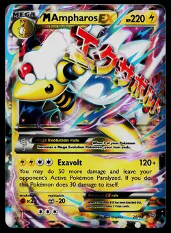 Pokemon Card - M Ampharos EX XY Ancient Origins 28/98 Ultra Rare - Image 1