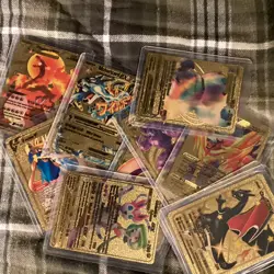 Pokemon TCG Gold Foil Card lot-10 gold foil cards all well conditioned - Image 1