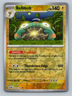 Pokemon Bellibolt SV03: Obsidian Flames 078/197 Near Mint NM Reverse Holo - Image 1