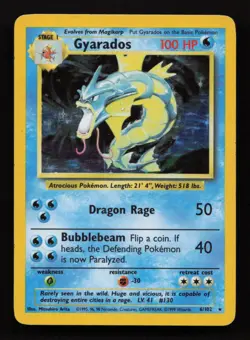 Pokemon TCG Gyarados Base Set 6/102 Holo Unlimited Holo Rare (MP) - Image 1