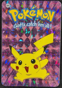 Pikachu Holo Prism Vending Machine Pokemon Sticker Card #25 (NM) - Image 1