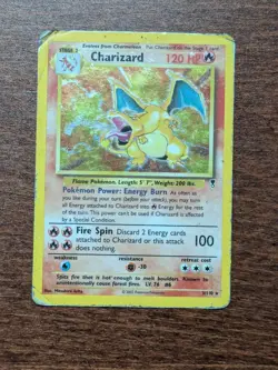 Pokemon TCG Charizard (3/110) Legendary Collection Holo Rare - HP/DAMAGED - Image 1