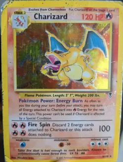 Pokemon TCG Charizard (3/110) Legendary Collection Holo Rare - HP/DAMAGED - Image 3