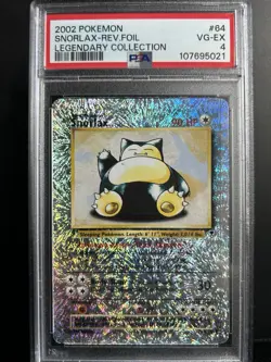 Pokemon TCG Snorlax Legendary Collection Reverse Holo 64/110 2002 Uncommon PSA 4 - Image 1