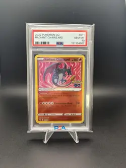 2022 Pokemon SWSH Pokemon GO Radiant Charizard #011/078 PSA 10 - Image 1