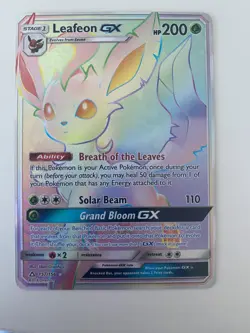 Rainbow Rare Leafeon GX 157/156 Pokemon Ultra Prism - Image 1