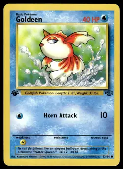 Pokemon TCG Pokemon Jungle #53/64 Goldeen LP+ 1st Edition - Image 1