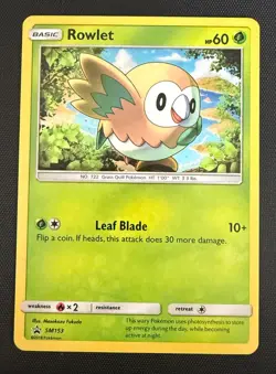 Rowlet Promo Holo Pokemon TCG Card SM153 New 2018 Sun & Moon - Image 1