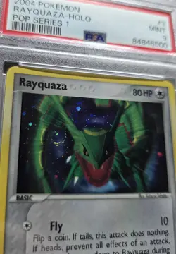 2004 Rayquaza 3/17 Pop Series 1 Cosmos Holo W/SWIRL Pokemon PSA 9 Mint - Image 2