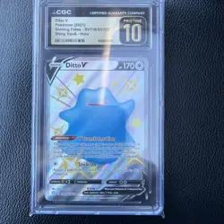 CGC Pristine 10 Pokemon TCG 2021 Shining Fates Ditto V #SV118/SV122 – Ultra Rare - Image 1