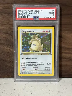 Pokemon TCG Holographic Kangaskhan Jungle Card 5/64 1st Edition Holo Rare PSA 9 - Image 1