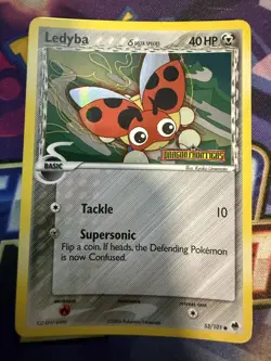LEDYBA (Delta Species) 53/101-Ex DRAGON FRONTIERS POKEMON-REV HOLO-STAMPED - Image 1