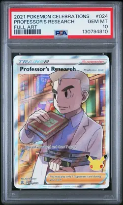 2021 POKEMON CELEBRATIONS #024 FULL ART/PROFESSOR'S RESEARCH PSA 10 - Image 1