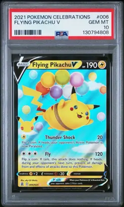 2021 POKEMON CELEBRATIONS #006 FLYING PIKACHU V PSA 10 - Image 1