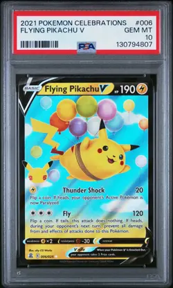 2021 POKEMON CELEBRATIONS #006 FLYING PIKACHU V PSA 10 - Image 1