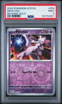 2024 POKEMON SCR EN-STELLAR CROWN REVERSE HOLO #059 MEWTWO PSA 9 - Image 1