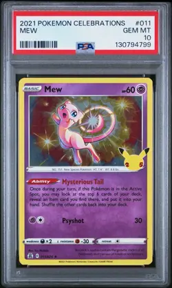 PSA 10 Mew Celebrations Holo Rare 011/025 Gem Mint Pokemon 25th LOW POP - Image 1