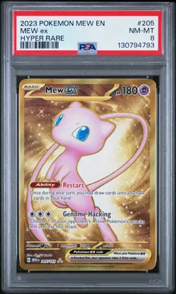 Pokemon TCG Mew EX 205/165 Scarlet & Violet 151 Holo Hyper Rare PSA 8 - Image 1