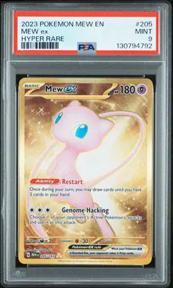 2023 POKEMON MEW EN-151 HYPER RARE #205 MEW EX PSA 9 - Image 1