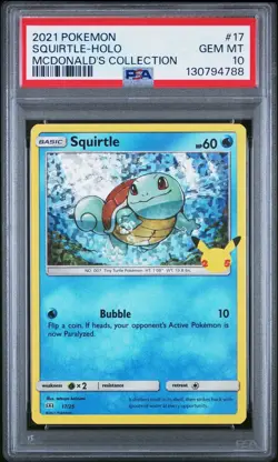 2021 POKEMON MCDONALD'S COLLECTION SQUIRTLE HOLO #17 PSA 10! - Image 1