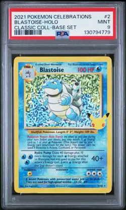 Blastoise - 2/102 PSA 9 Celebrations 25th Anniversary Holo Rare Pokemon GEM MT - Image 1