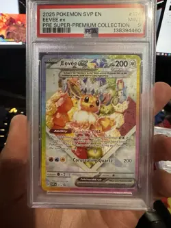 Pokemon TCG Eevee EX 174 Prismatic Evolutions Black Star Promo Card PSA 9 - Image 1