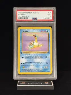 1999 Pokemon Fossil 1st Edition Lapras #25 PSA 9 - Image 1