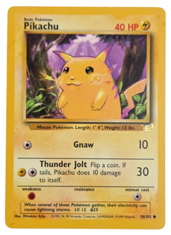 Pikachu E3 Gold Stamp Promo Base Set 58/102 Yellow Cheeks 1999 Pokemon LP-NM - Image 1