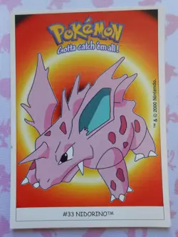 NIDORINO #33 - DUNKIN BOOMER 2000 - CARTE POKEMON - TRES BON ETAT - Image 1