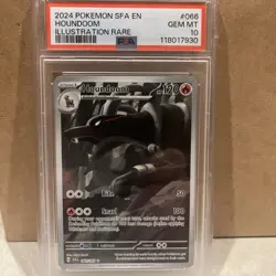 2024 POKEMON SFA EN-SHROUDED FABLE ILLUSTRATION RARE #066 HOUNDOOM PSA 10 - Image 1