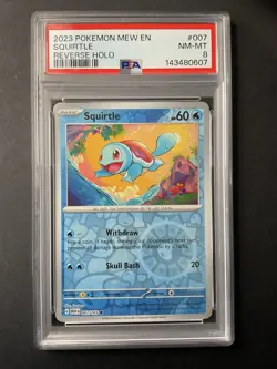 Squirtle 007 PSA 8 2023 Pokemon Reverse Holo MEW EN - Image 1