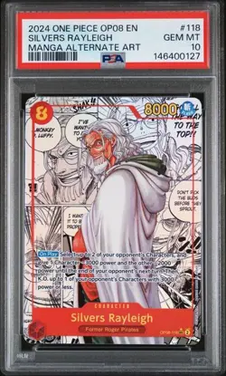 2024 ONE PIECE OP08-TWO LEGENDS #118 SILVERS RAYLEIGH MANGA PSA 10 (Q127 - Image 1