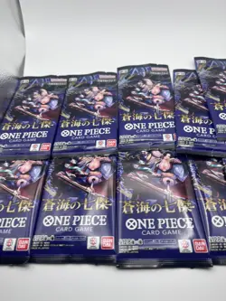 One Piece TCG The Azure Sea's Seven Booster Pack Japanese OP-14 10 Pack Bundle - Image 1