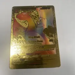 charizard GX gold Foil Fan Art card Hp250 WING ATTACK🔥🔥🔥 Crimson Storm🔥🔥 - Image 1